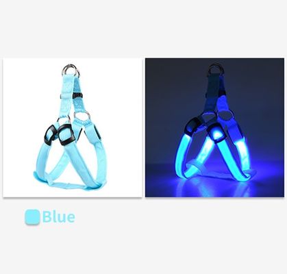 comprar Vestido de arnés nocturno LED para perros Recargable USB Diseño reflectante Correa ajustable Paseos al aire libre Fabricación en línea