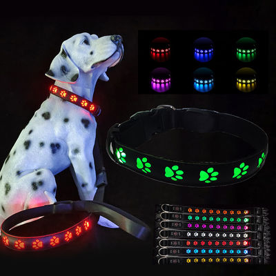 comprar Suministros para mascotas Collar de perro LED con logotipo personalizado USB Modos de destello recargable Flash lento Fabricación en línea