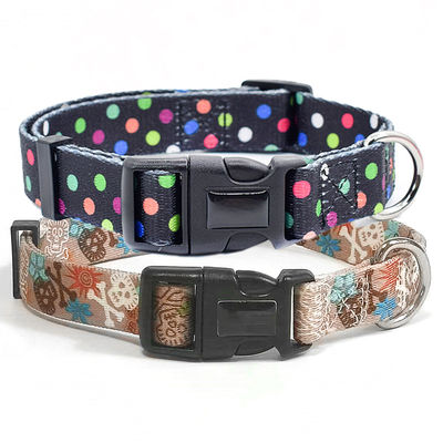 comprar Collar de perro de poliéster Martingale Fijación de metal personalizada Sublimación de oro mascota personalizada Fabricación en línea