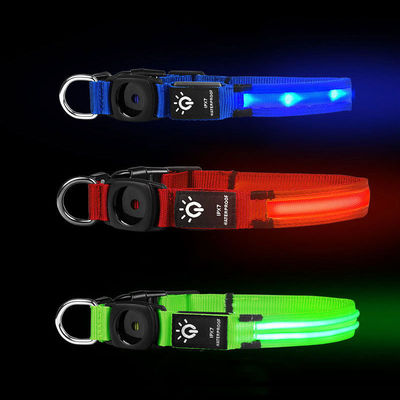 comprar Collar para perros LED Inodoro Perros medianos y grandes Portador de AirTag Flash Light Up Diseño de logotipo personalizado Fabricación en línea