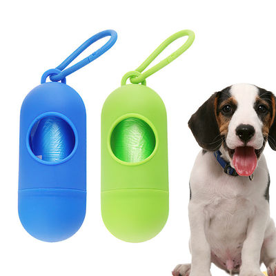 comprar Blue Green Dog Residuos de bolsas de soporte de plástico de 11.5 * 4.3cm para perros para paseos Fabricación en línea
