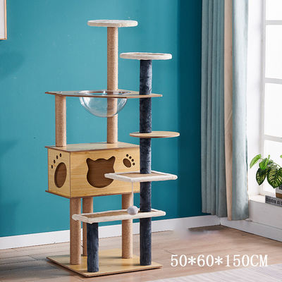 comprar Juguetes para gatosTamaños personalizados Árbol de gato de madera con casas de rascador y juegos Fabricación en línea