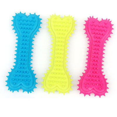 comprar Perros mascotas de goma duradera forma de hueso molar cepillo de dientes palo limpio tratamiento perro trozo masticar juguete Fabricación en línea