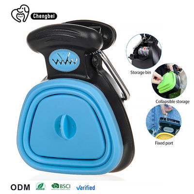 Escapilla de caca de perro portátil azul para caminar