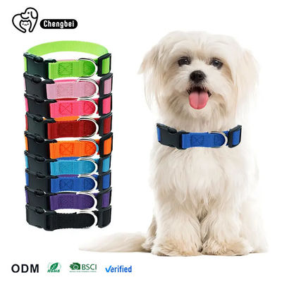 Collar de perros de nylon personalizado para mascotas con correa y cuello sostenibles