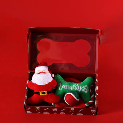 Conjunto de regalos para mascotas de Navidad Frisbee anudado juguete de pelota Perro de masticación accesorios Juego de vacaciones