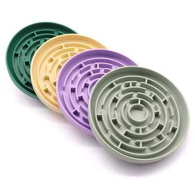 Cuenco de alimento para perros de silicona de calidad alimenticia púrpura verde de comida lenta para perros