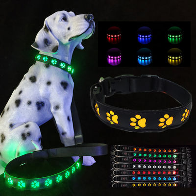 Lanteja para perros de led recargable Iluminación nocturna para caminar Decoración de remaches USB brillantes