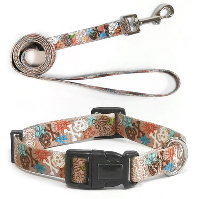 Coloquio de correa para perros de poliéster ecológico Conjunto de collar de arnés de sublimación