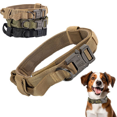 Logotipo definido por el usuario Collar táctico para perros con hebilla de metal y material de nylon