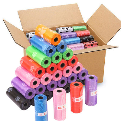 Bolsas de basura para perros compostables de HDPE Rosa Rojo Púrpura Bolsas biodegradables para mascotas