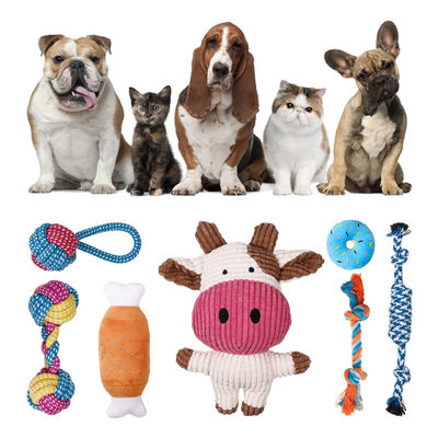 Cat Sound Plush Toy Set Cuerdas de silicona Interactivo Perros de peluche juguetes