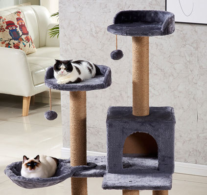 Árbol de escalada de gato de madera personalizado con diseño de lujo moderno y torre de poste de rascado