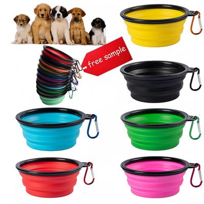 Cuencos plegables de silicona para perros gatos animales pequeños agua portátil redondeada