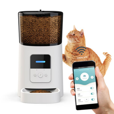 Comedor de mascotas inteligente de plástico 600ml Comedor automático para gatos Wifi 110V-240V