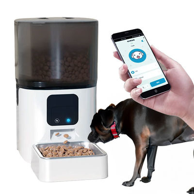 Comedor de gato inteligente ABS 6L blanco Comedor automático de cámara para mascotas para animales pequeños